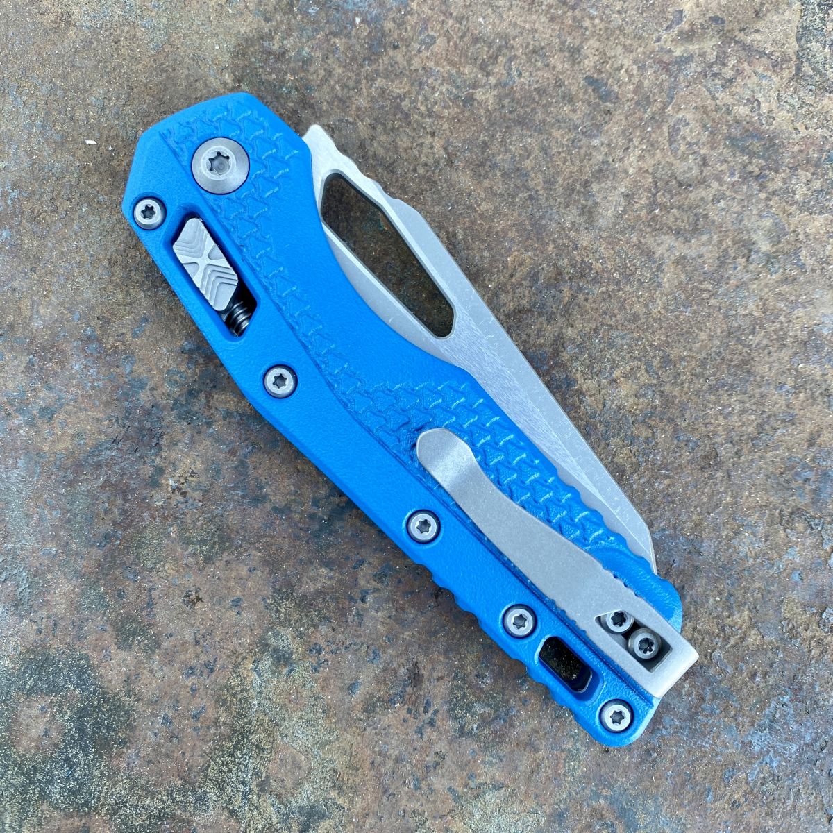 Microtech MSI Ram-Lok Cerakote Blue Tri-Grip Polymer Apocalyptic